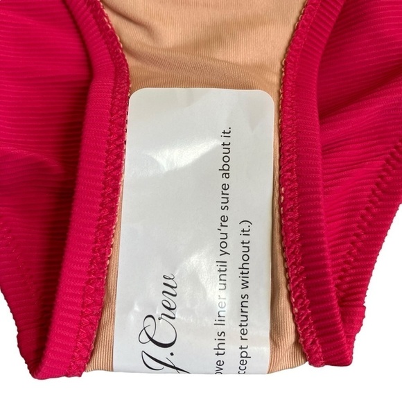 NWT J. Crew Ribbed-trim Hipster Full-coverage Bikini Bottom Dark Pink Sz S - Picture 10 of 14